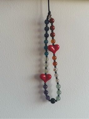 String Ting Natural Stone Phone Wristlet Chain